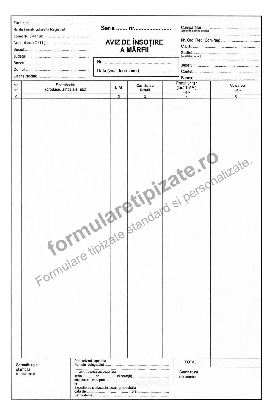 Aviz de însoțire a mărfii