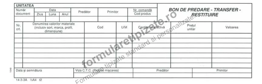 Bon de predare-transfer