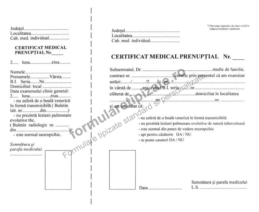 Certificat medical prenupțial