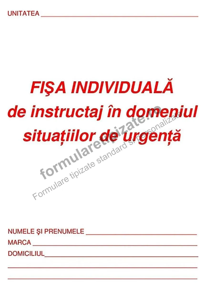 Fișă PSI (prevenire și stingere incendii)