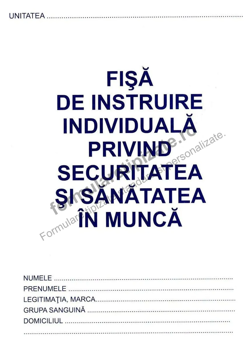 Fișă SSM (securitate și sănătate în muncă)