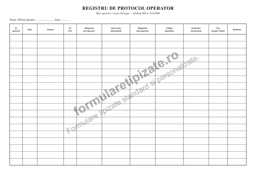 Registru de protocol operator