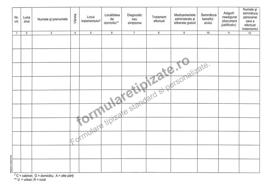 Registru de tratamente medicale